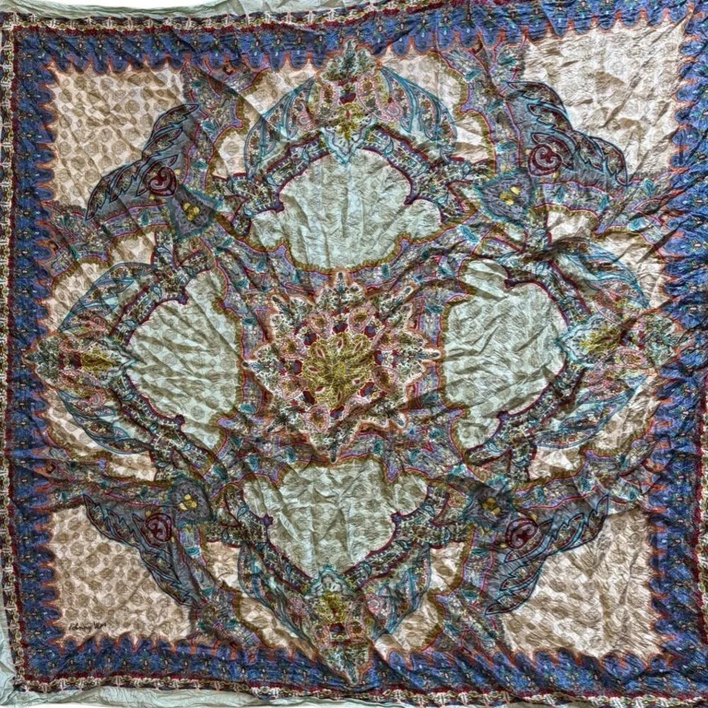 100% Silk Multi Colored Scarf Wrap Shawl